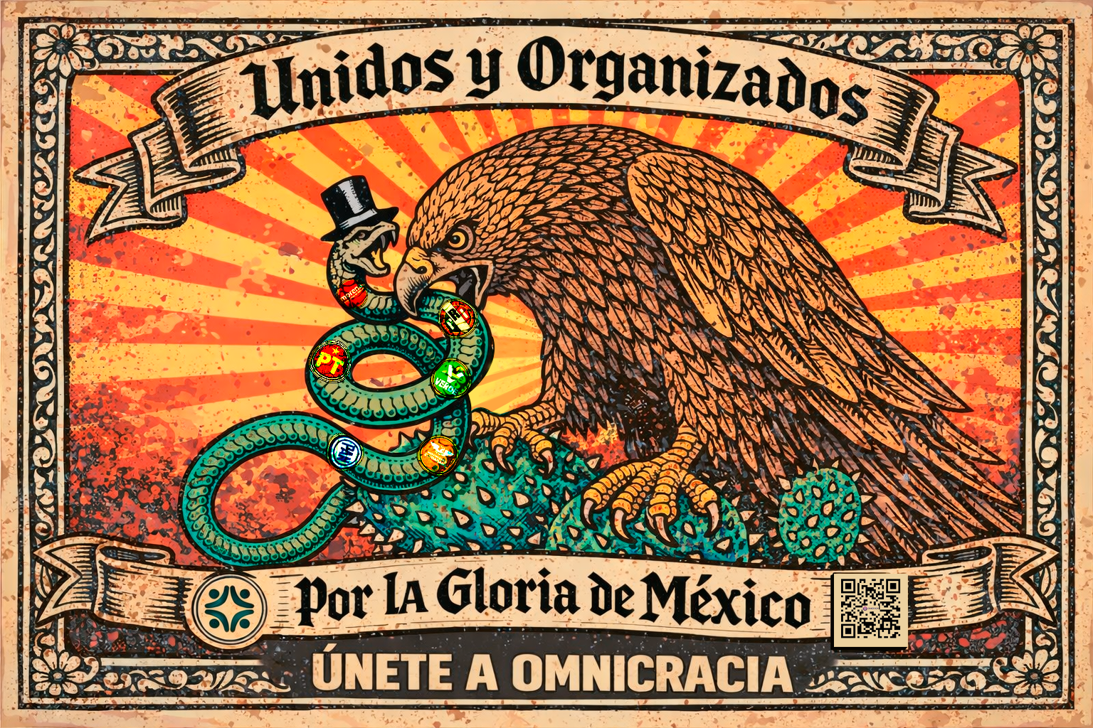 Poster Omnicracia Águila vs Partidos